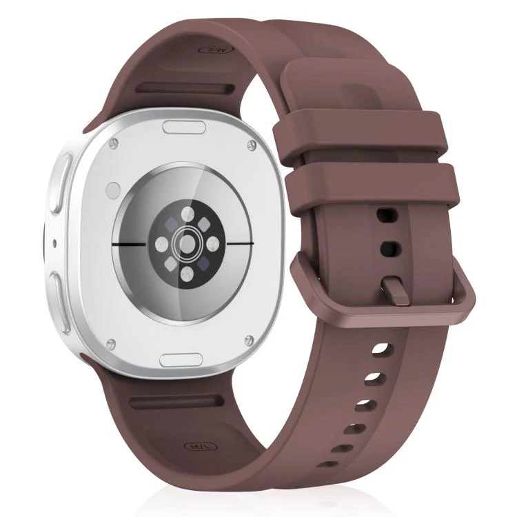 For Galaxy Watch9 / 8 / 9 Classic / 8 Classic Solid Color Vertical Striped Silicone Watch Band Size: L(Smoke Purple) - Image 2