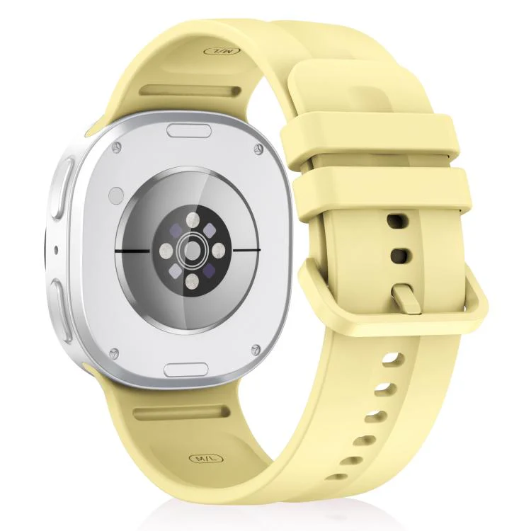 For Galaxy Watch9 / 8 / 9 Classic / 8 Classic Solid Color Vertical Striped Silicone Watch Band Size: L(Yellow) - Image 2