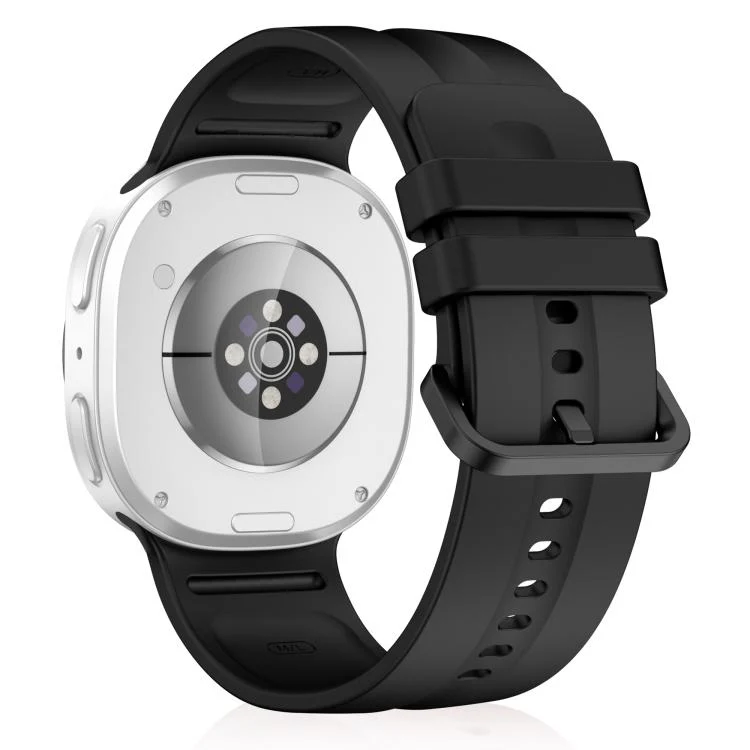 For Galaxy Watch9 / 8 / 9 Classic / 8 Classic Solid Color Vertical Striped Silicone Watch Band Size: S(Black) - Image 2