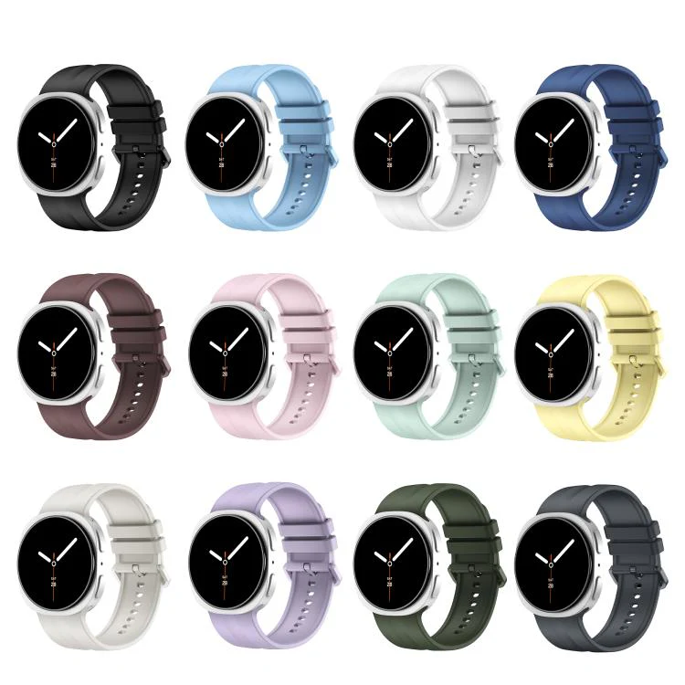 For Galaxy Watch9 / 8 / 9 Classic / 8 Classic Solid Color Vertical Striped Silicone Watch Band Size: S(Black) - Image 7