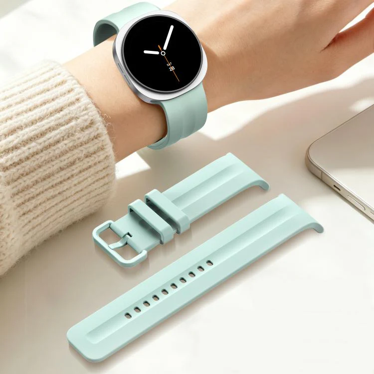 For Galaxy Watch9 / 8 / 9 Classic / 8 Classic Solid Color Vertical Striped Silicone Watch Band Size: S(Black) - Image 9