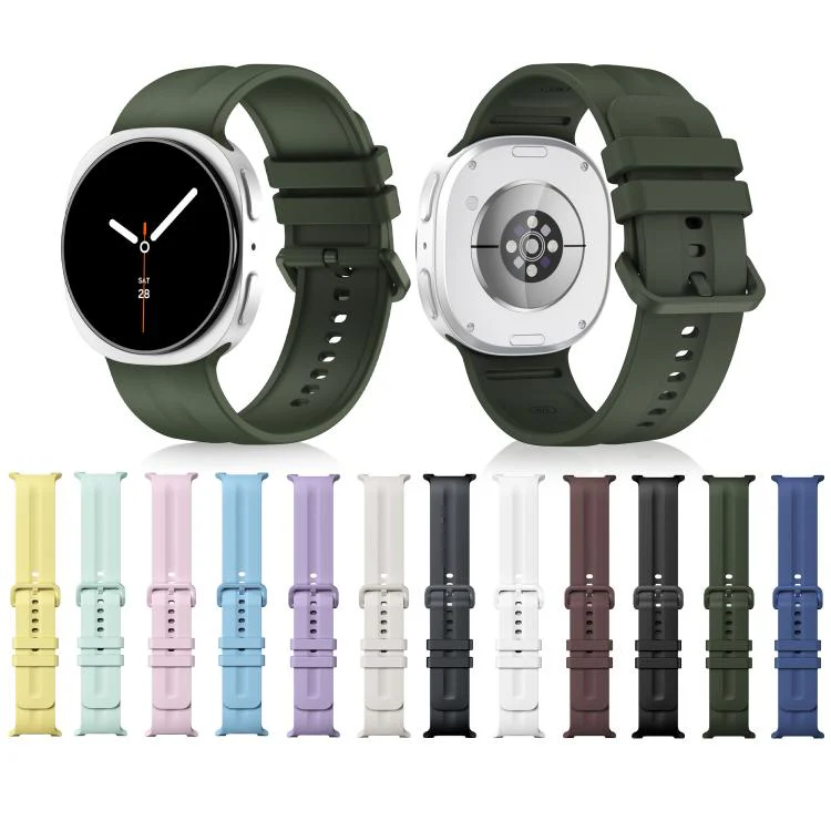 For Galaxy Watch9 / 8 / 9 Classic / 8 Classic Solid Color Vertical Striped Silicone Watch Band Size: S(Dark Gray) - Image 5