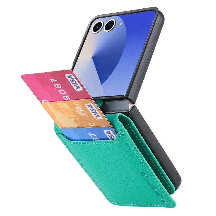 For Galaxy Z Flip8 5G Litchi Texture Leather Ring Wallet Phone Case(Green) - Image 4