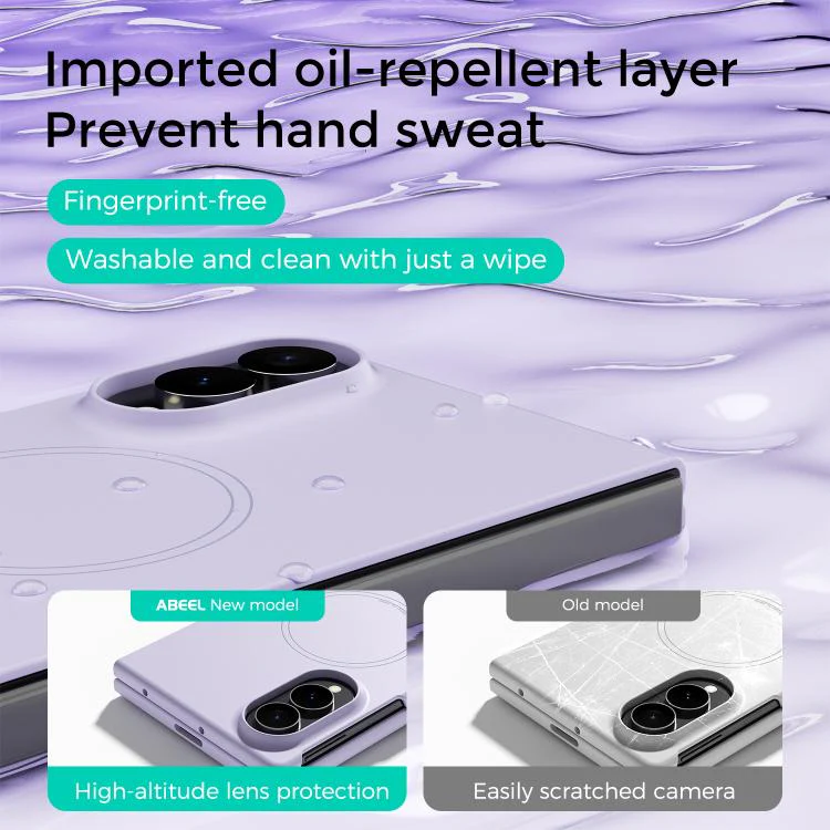 For Galaxy Z Fold8 5G ABEEL Skin-friendly Feel Magsafe Liquid Silicone Phone Case(Sky Blue) - Image 3