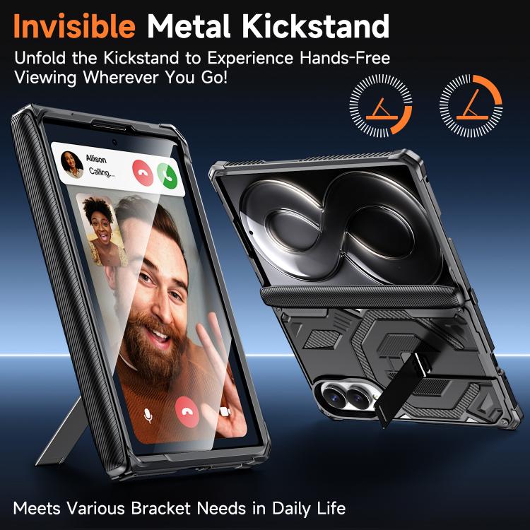 For Galaxy Z Fold8 5G Hidden Metal Holder Magnetic Shockproof Phone Case(Black) - Image 10