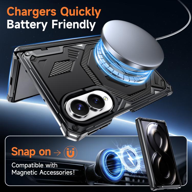 For Galaxy Z Fold8 5G Hidden Metal Holder Magnetic Shockproof Phone Case(Black) - Image 4
