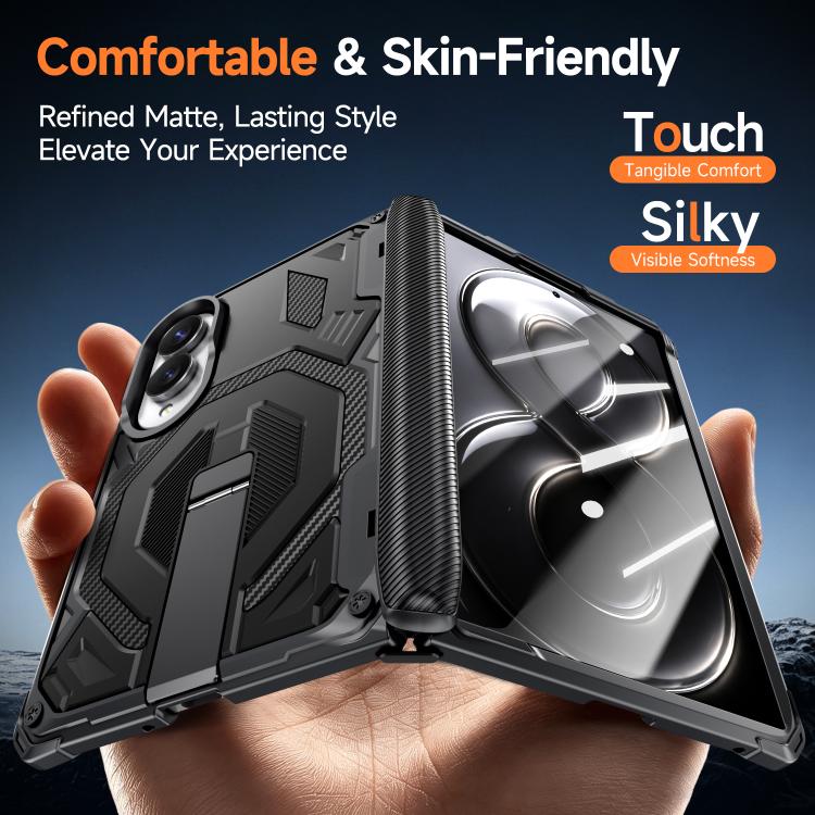For Galaxy Z Fold8 5G Hidden Metal Holder Magnetic Shockproof Phone Case(Black) - Image 9