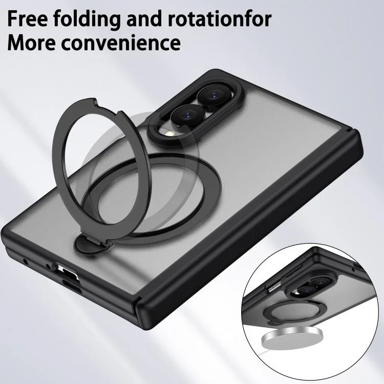 For  Galaxy Z Fold8 5G Hinge 360 Rotation Magnetic Ring Holder Integrated Film Phone Case(Black) - Image 4
