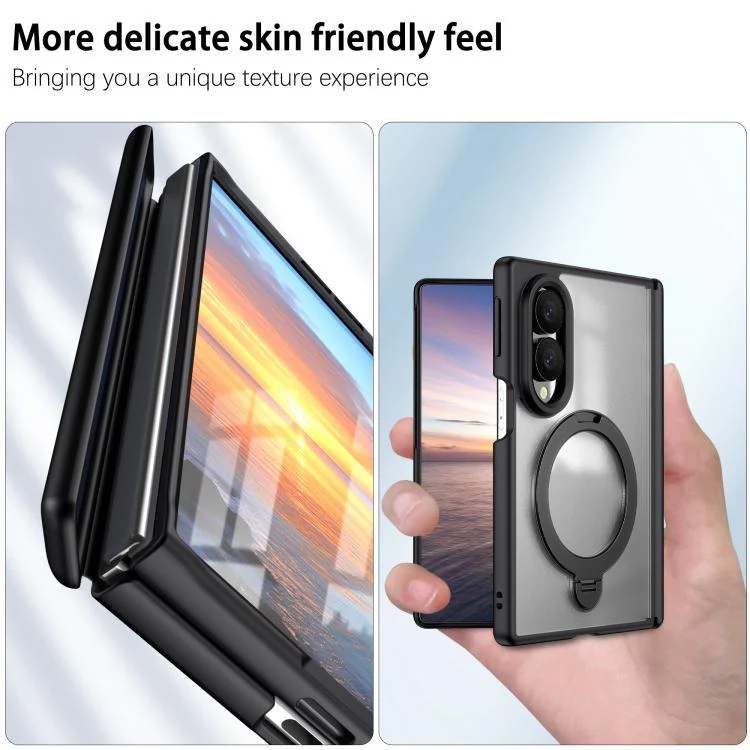 For  Galaxy Z Fold8 5G Hinge 360 Rotation Magnetic Ring Holder Integrated Film Phone Case(Black) - Image 5