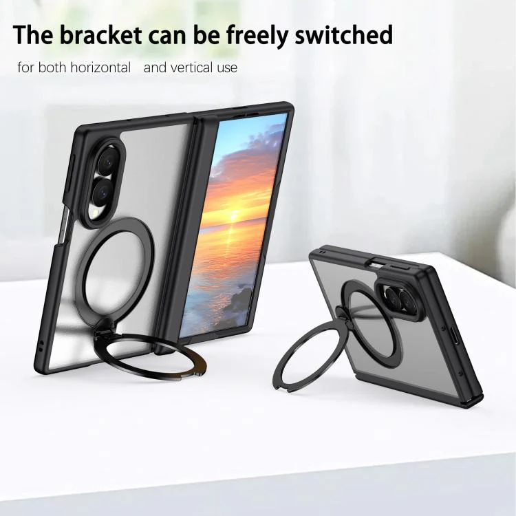 For  Galaxy Z Fold8 5G Hinge 360 Rotation Magnetic Ring Holder Integrated Film Phone Case(Black) - Image 6
