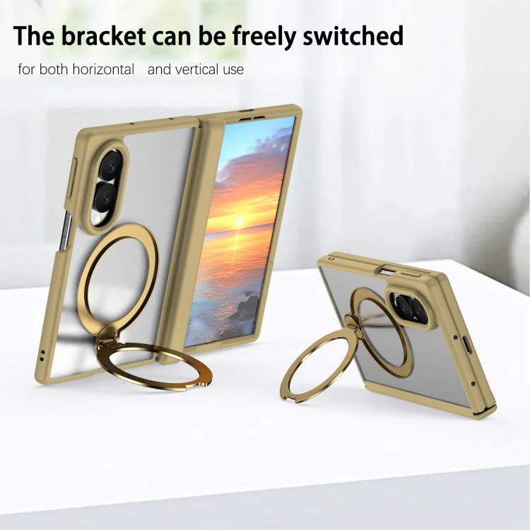 For  Galaxy Z Fold8 5G Hinge 360 Rotation Magnetic Ring Holder Integrated Film Phone Case(Desert Gold) - Image 6
