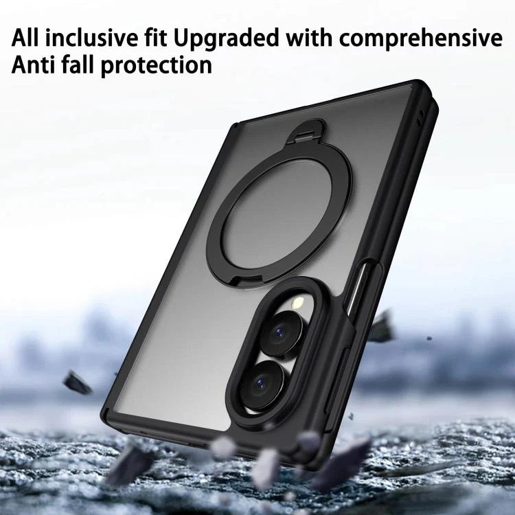 For  Galaxy Z Fold8 5G Hinge 360 Rotation Magnetic Ring Holder Phone Case, No Film(Black) - Image 7