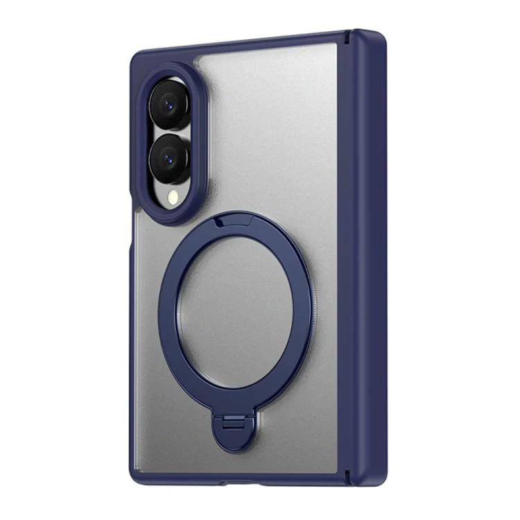 For  Galaxy Z Fold8 5G Hinge 360 Rotation Magnetic Ring Holder Phone Case, No Film(Blue) - Image 2