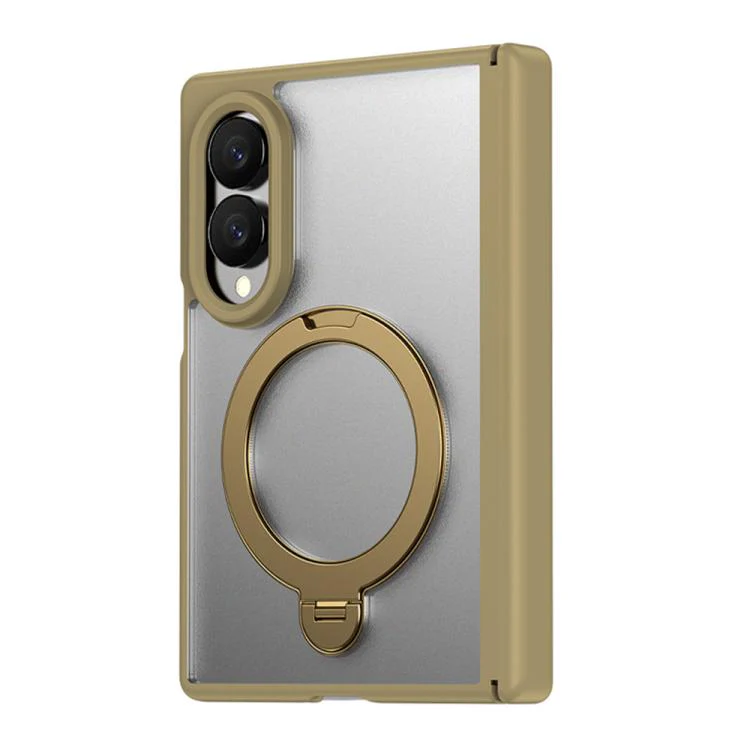 For Galaxy Z Fold8 5G Hinge 360 Rotation Magnetic Ring Holder Phone Case, No Film(Desert Gold) - Image 2