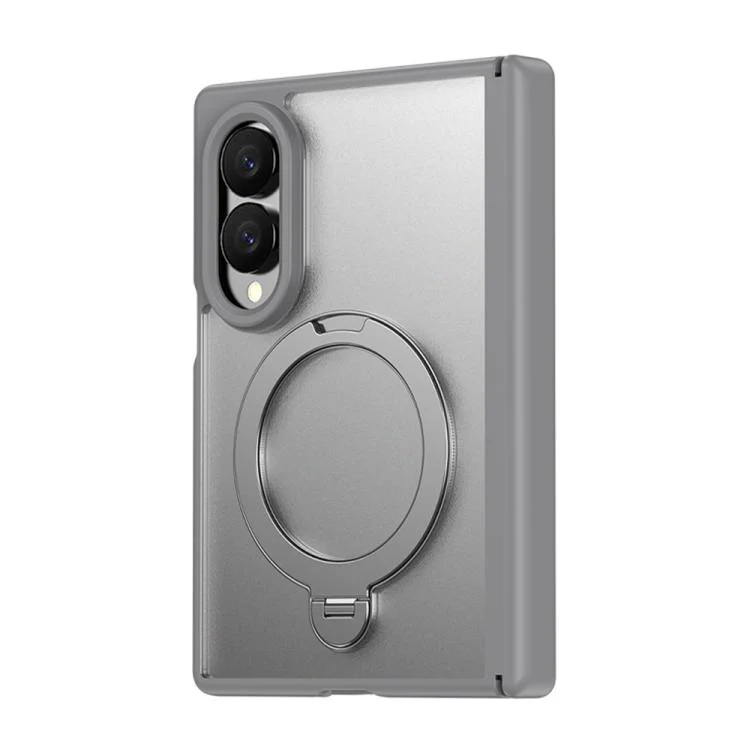 For  Galaxy Z Fold8 5G Hinge 360 Rotation Magnetic Ring Holder Phone Case, No Film(Grey) - Image 2
