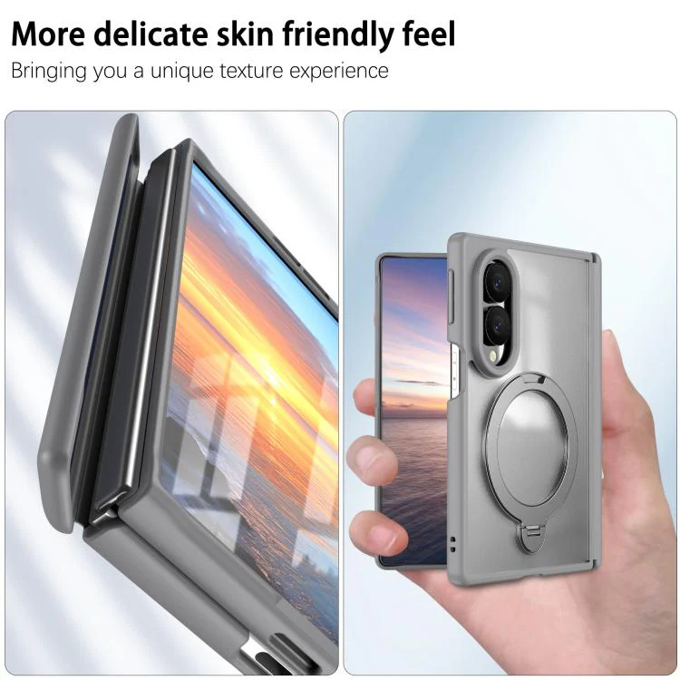 For  Galaxy Z Fold8 5G Hinge 360 Rotation Magnetic Ring Holder Phone Case, No Film(Grey) - Image 5