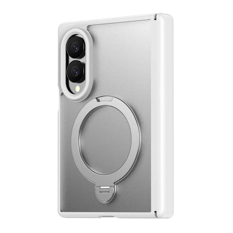 For  Galaxy Z Fold8 5G Hinge 360 Rotation Magnetic Ring Holder Phone Case, No Film(White) - Image 2