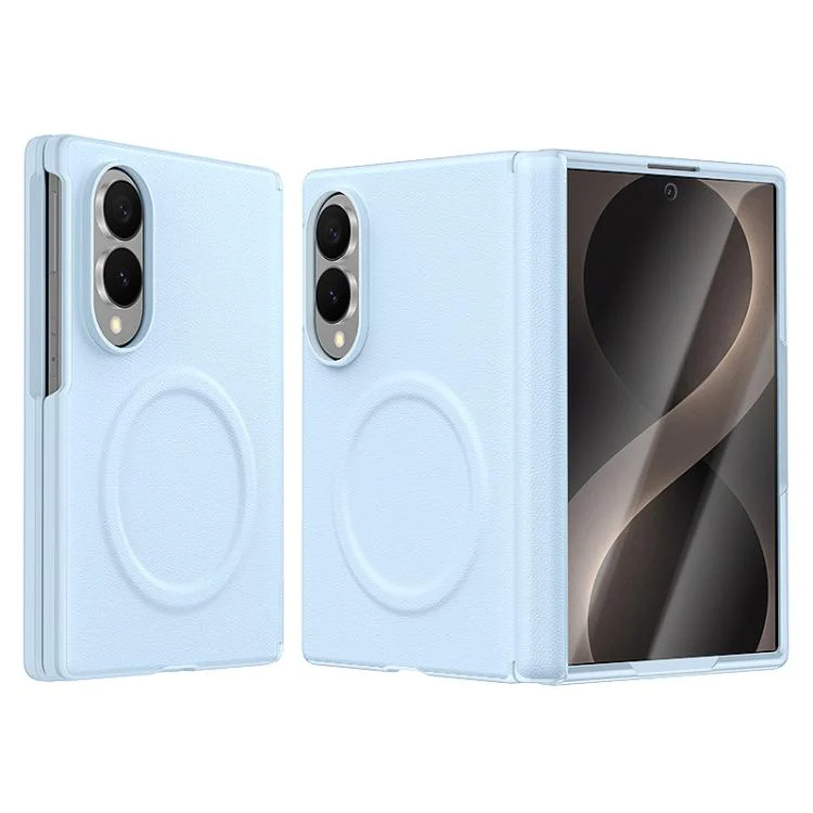 For Galaxy Z Fold8 5G Integrated Vegan Leather Central Magnetic Phone Case(Blue)
