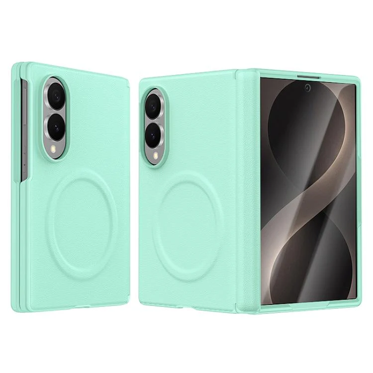 For Galaxy Z Fold8 5G Integrated Vegan Leather Central Magnetic Phone Case(Green)