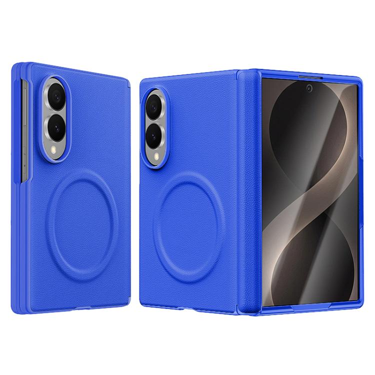 For Galaxy Z Fold8 5G Integrated Vegan Leather Central Magnetic Phone Case(Klein Blue)