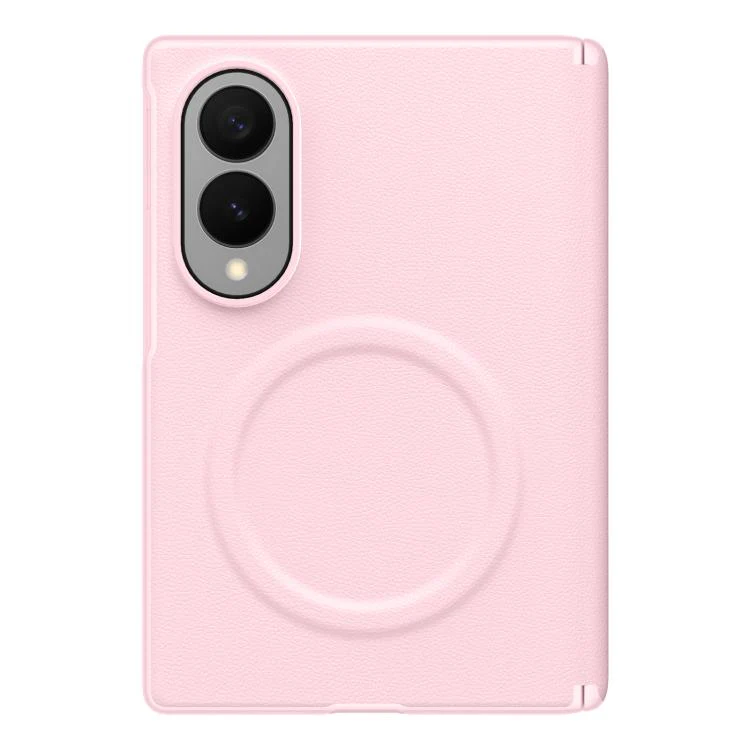 For Galaxy Z Fold8 5G Integrated Vegan Leather Central Magnetic Phone Case(Pink) - Image 2