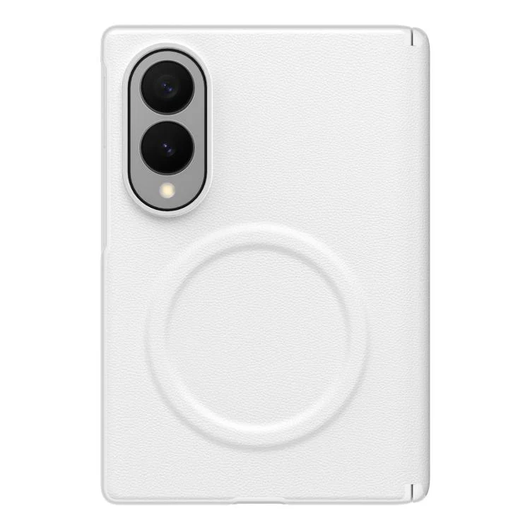 For Galaxy Z Fold8 5G Integrated Vegan Leather Central Magnetic Phone Case(White) - Image 2