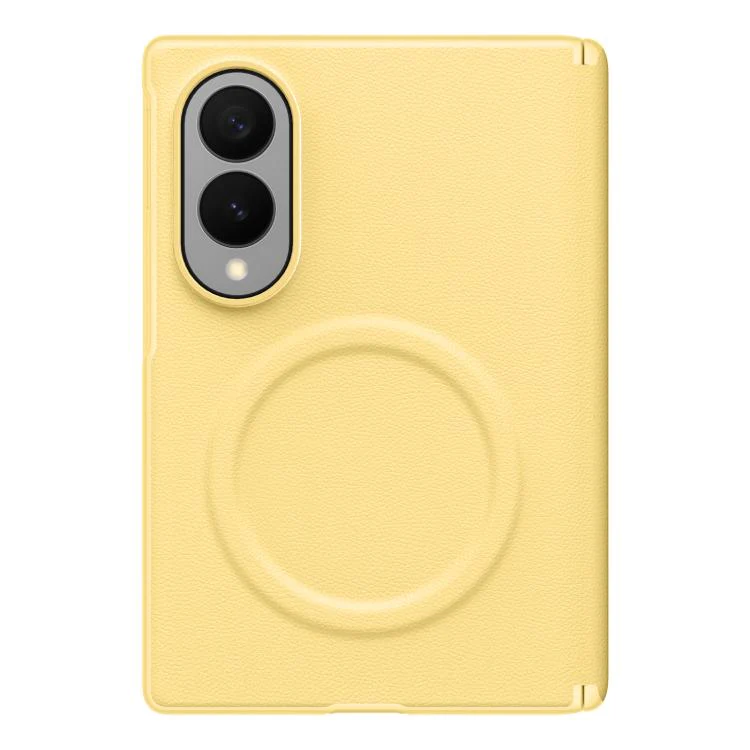 For Galaxy Z Fold8 5G Integrated Vegan Leather Central Magnetic Phone Case(Yellow) - Image 2