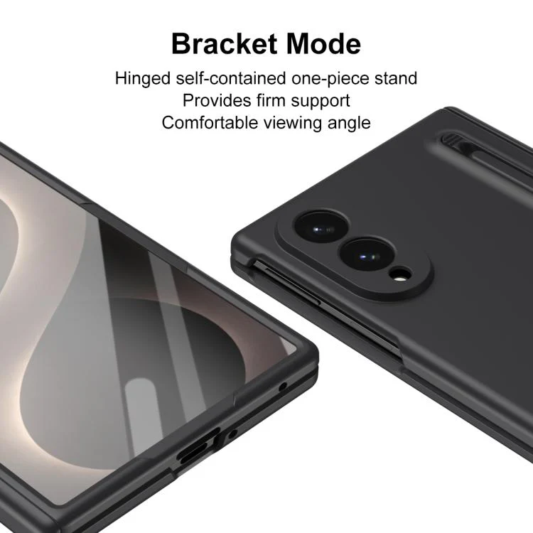For Galaxy Z Fold8 5G Long Chi Grain Leather Shockproof Phone Case, No Pen(Black) - Image 6