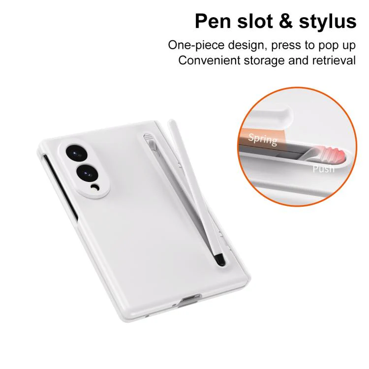 For Galaxy Z Fold8 5G Long Chi Grain Leather Shockproof Phone Case, No Pen(White) - Image 2