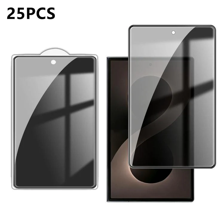 For Galaxy Z Fold8 5G Outer Screen 25pcs High-Aluminum Full-Coverage Anti-Fingerprint Screen-Printed Privacy Tempered Glass Film