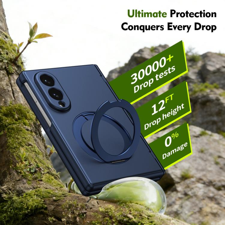 For  Galaxy Z Fold8 5G Rotation Magnetic Ring Holder Hinge Integrated Film Phone Case(Blue) - Image 4