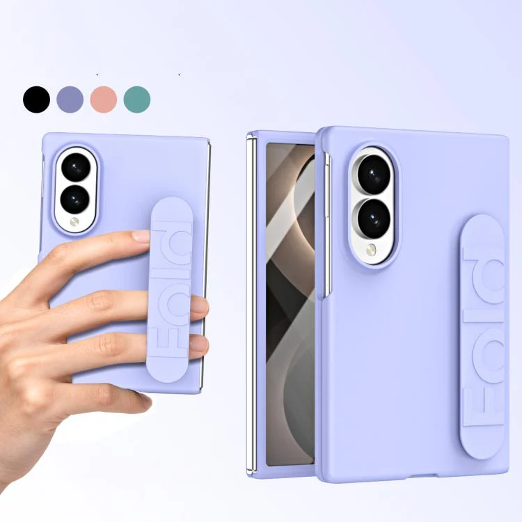 For Galaxy Z Fold8 5G Skin Elastic Wrist Grip Back Cover Phone Case(Purple) - Image 2