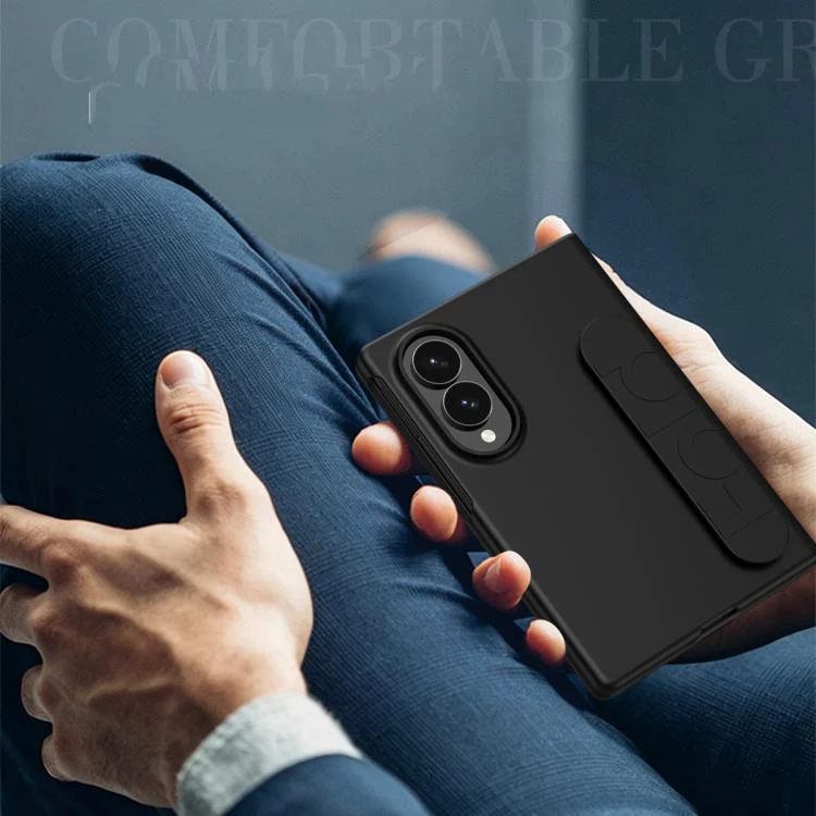 For Galaxy Z Fold8 5G Skin Elastic Wrist Grip Back Cover Phone Case(Purple) - Image 6