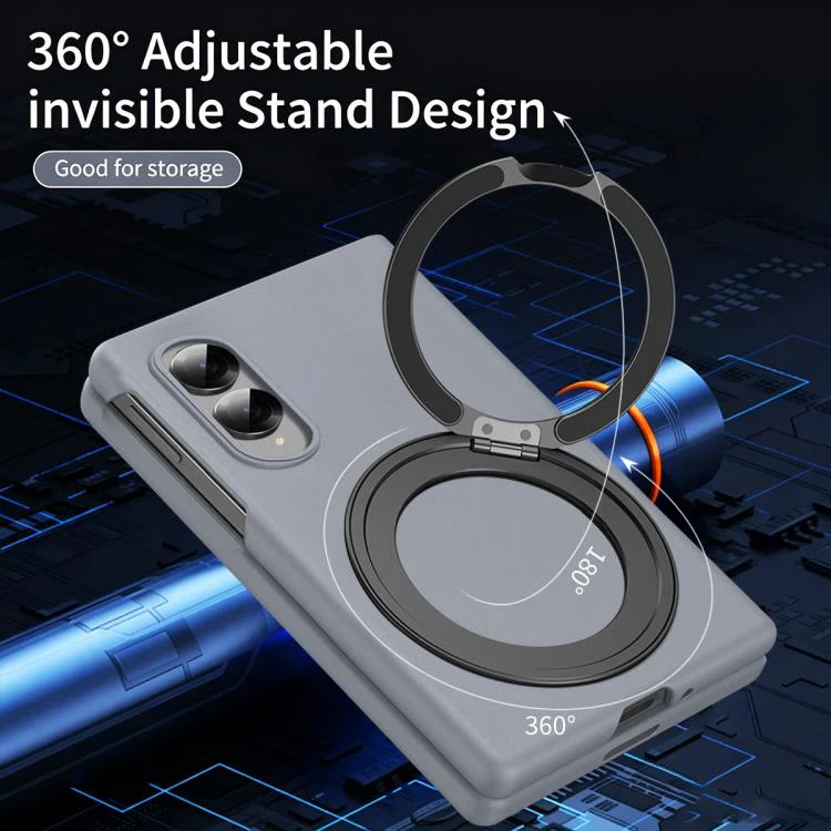 For Galaxy Z Fold8 5G Thunderbolt 360 Rotating Holder Shockproof Phone Case(Grey) - Image 6