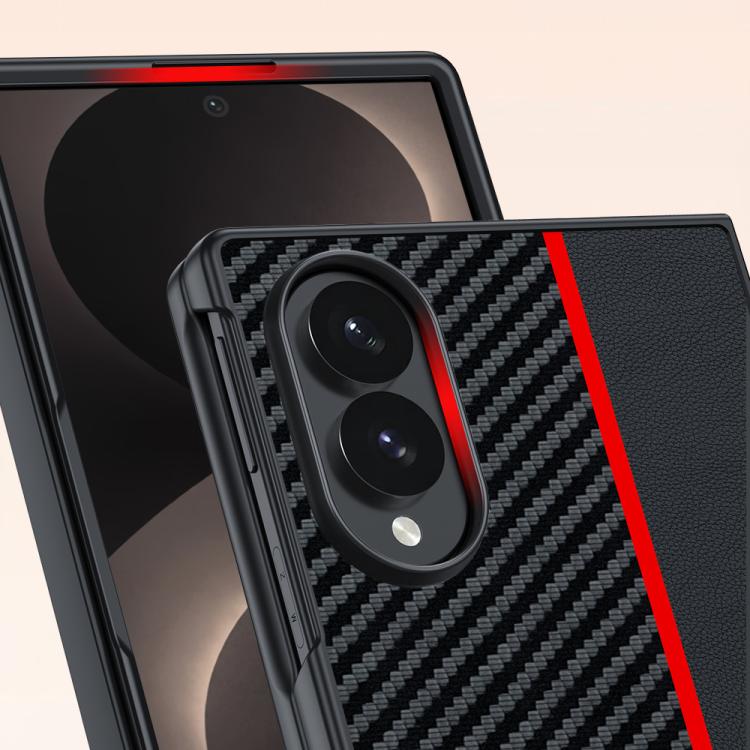 For Galaxy Z Fold8 5G Ultra-thin Carbon Fiber Texture Printing Phone Case(Black Blue) - Image 3