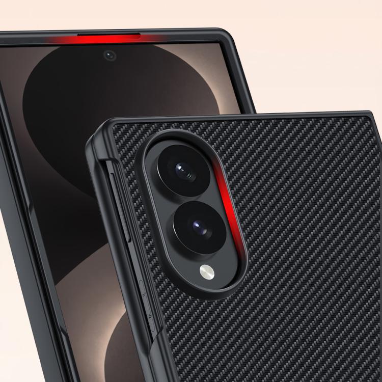 For Galaxy Z Fold8 5G Ultra-thin Carbon Fiber Texture Printing Phone Case(Gold) - Image 4