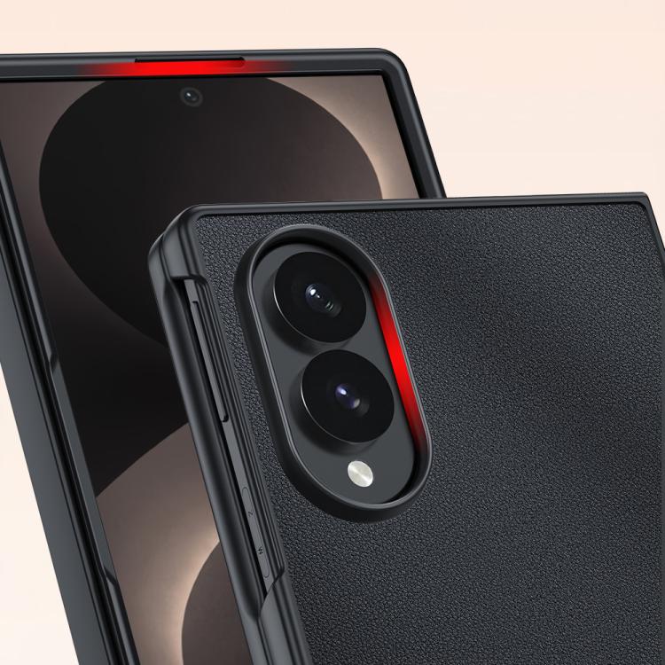 For Galaxy Z Fold8 5G Ultra-thin Plain Skin Leather Phone Case(Orange) - Image 4