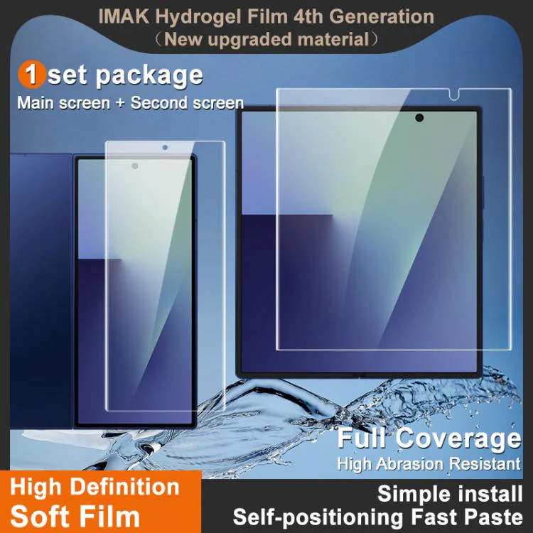 For Galaxy Z Fold8 Ultra 5G imak 4th Generation Screen Hydrogel Film Protector, Main Screen + Second Screen 1 Set - Image 2
