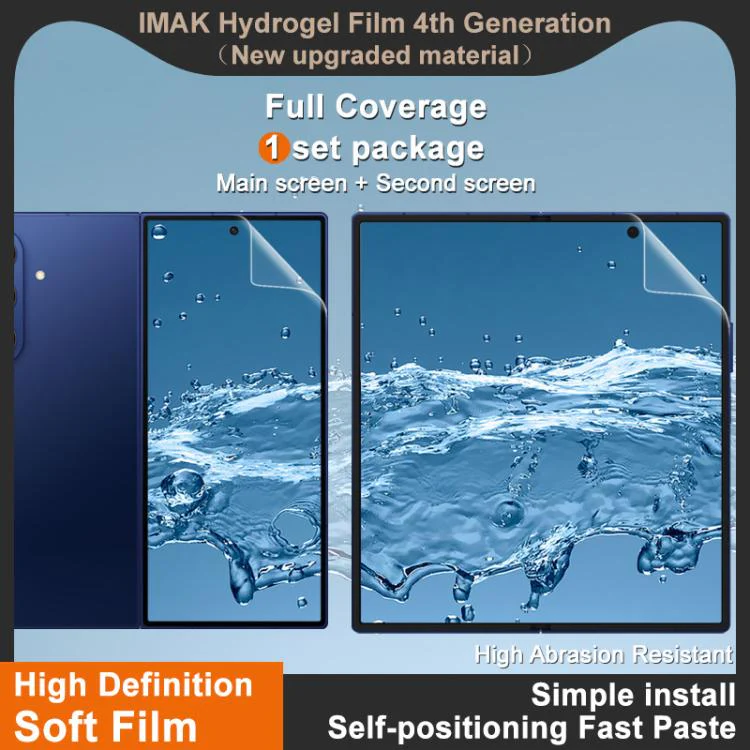 For Galaxy Z Fold8 Ultra 5G imak 4th Generation Screen Hydrogel Film Protector, Main Screen + Second Screen 1 Set - Image 4