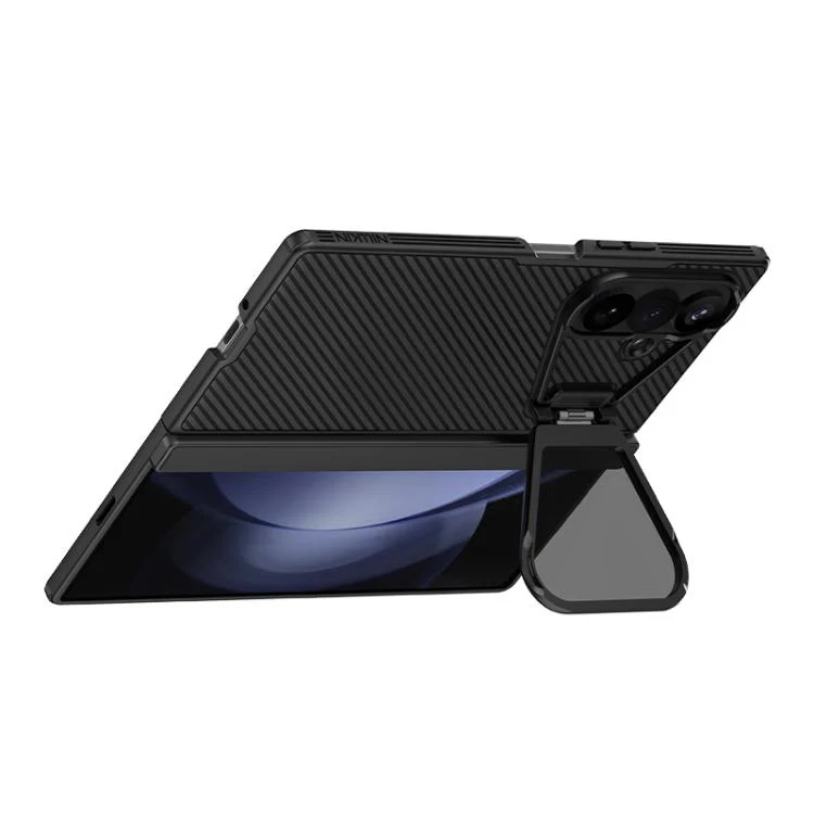 For Galaxy Z Fold8 Ultra 5G NILLKIN CamShield Prop Texture Transparent Mirror Cover MagSafe Magnetic PC Phone Case(Black) - Image 4