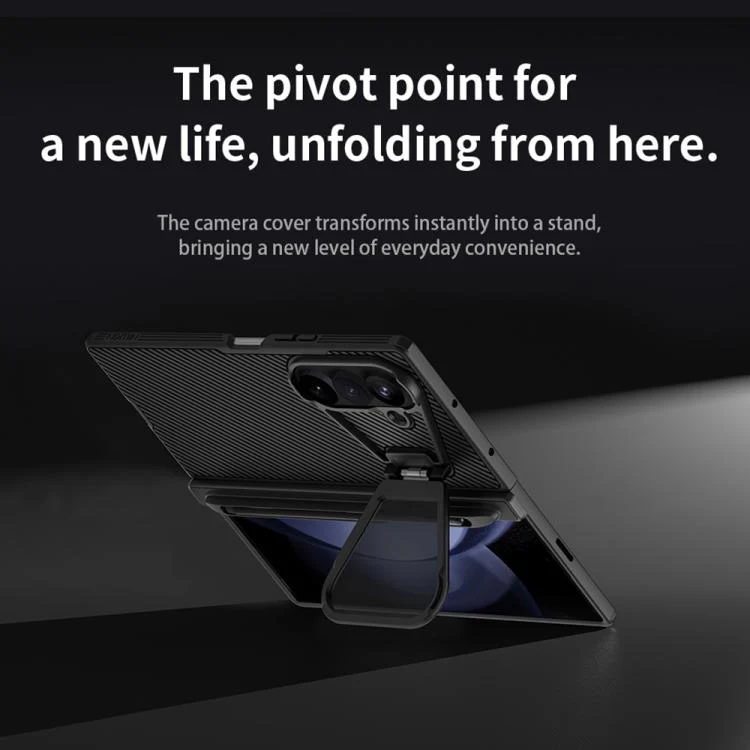 For Galaxy Z Fold8 Ultra 5G NILLKIN CamShield Prop Transparent Mirror Cover MagSafe Magnetic Translucent PC Phone Case with Stylus(Black) - Image 9