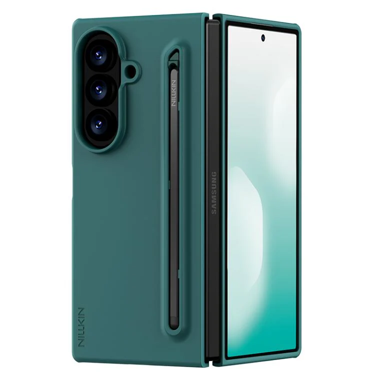 For Galaxy Z Fold8 Ultra 5G NILLKIN Fold Liquid Silicone PC Phone Case with Stylus(Green) - Image 4