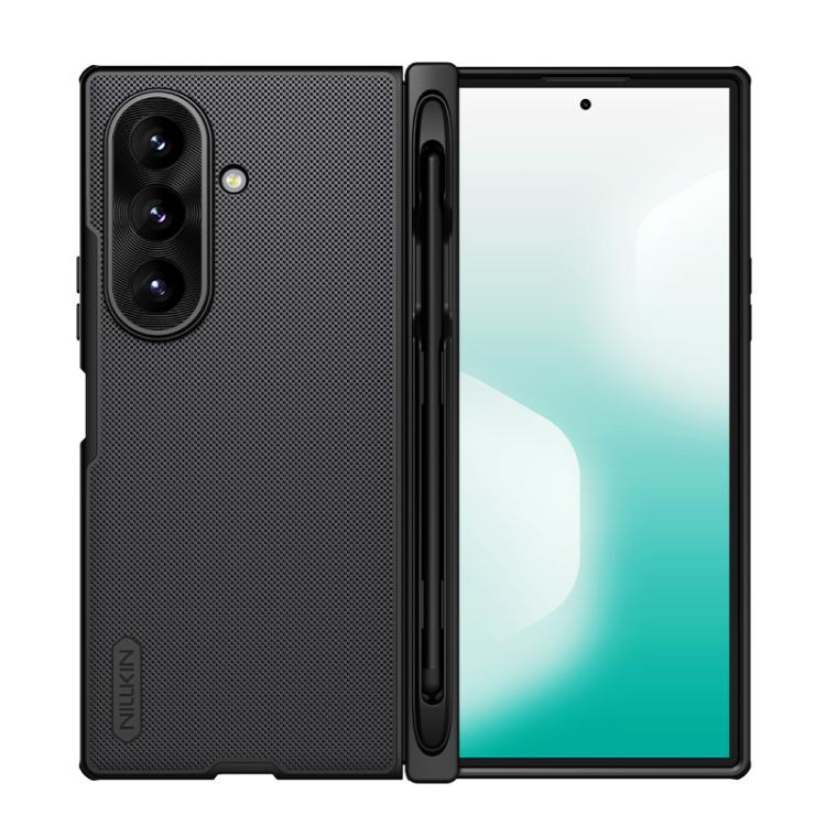 For Galaxy Z Fold8 Ultra 5G NILLKIN Frosted Fold PC + TPU MagSafe Magnetic Phone Case with Stylus(Black)