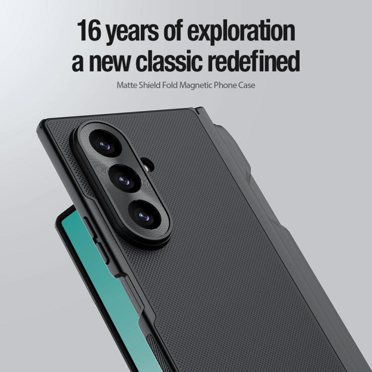 For Galaxy Z Fold8 Ultra 5G NILLKIN Frosted Fold PC + TPU MagSafe Magnetic Phone Case with Stylus(Black) - Image 4