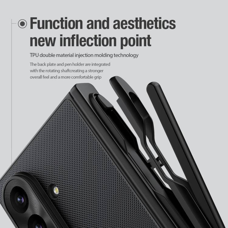 For Galaxy Z Fold8 Ultra 5G NILLKIN Frosted Fold PC + TPU MagSafe Magnetic Phone Case with Stylus(Black) - Image 7