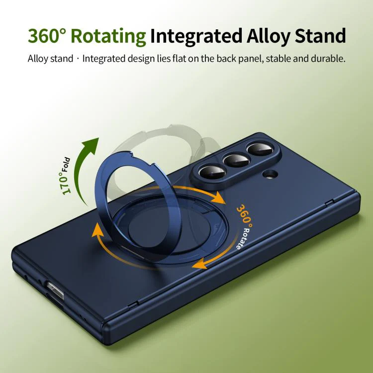 For Galaxy Z Fold8 Ultra 5G Rotation Magnetic Ring Holder Hinge Integrated Film Phone Case(Blue) - Image 5