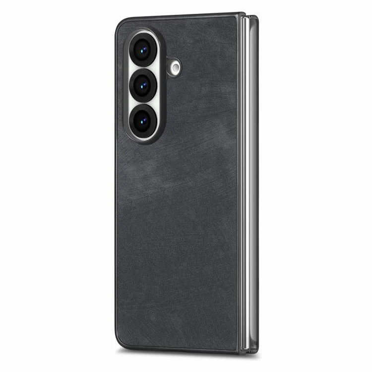 For Galaxy Z Fold8 Ultra 5G Vintage Leather PC Back Cover Phone Case(Black) - Image 2