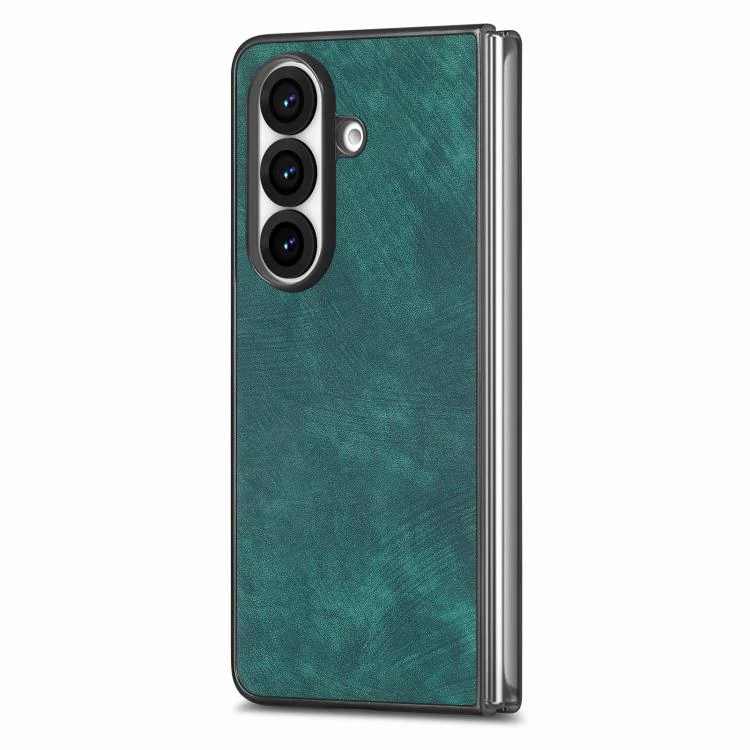 For Galaxy Z Fold8 Ultra 5G Vintage Leather PC Back Cover Phone Case(Green) - Image 2