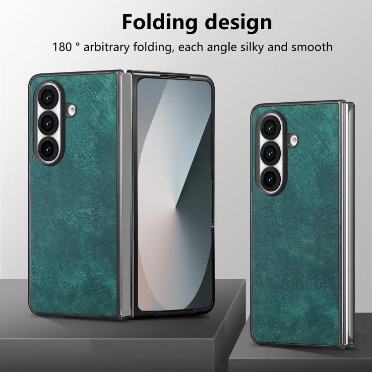 For Galaxy Z Fold8 Ultra 5G Vintage Leather PC Back Cover Phone Case(Green) - Image 6
