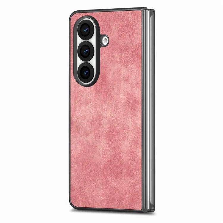 For Galaxy Z Fold8 Ultra 5G Vintage Leather PC Back Cover Phone Case(Pink) - Image 2